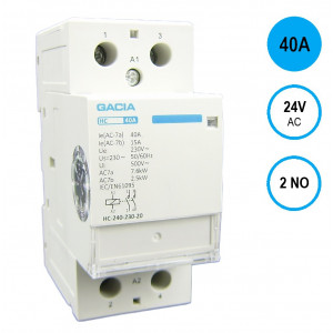 GACIA HC-4020a Inst.relais 40A/2NO/24VAC