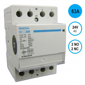 GACIA HC-6322a Inst.relais 63A/2NO+2NC/24VAC