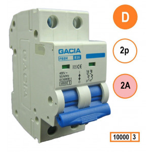 GACIA PB8H-2D02 inst. 2p D2 10kA
