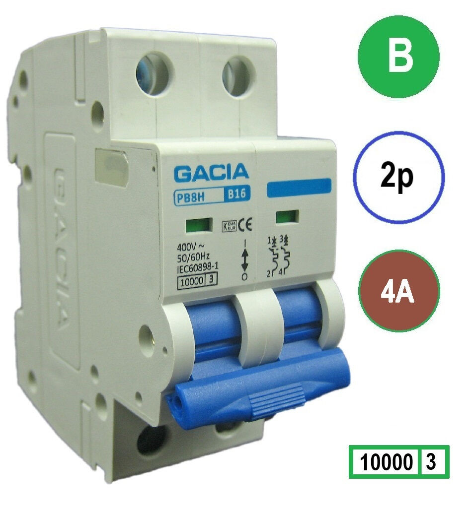 GACIA PB8H-2B04 inst. 2p B4 10kA