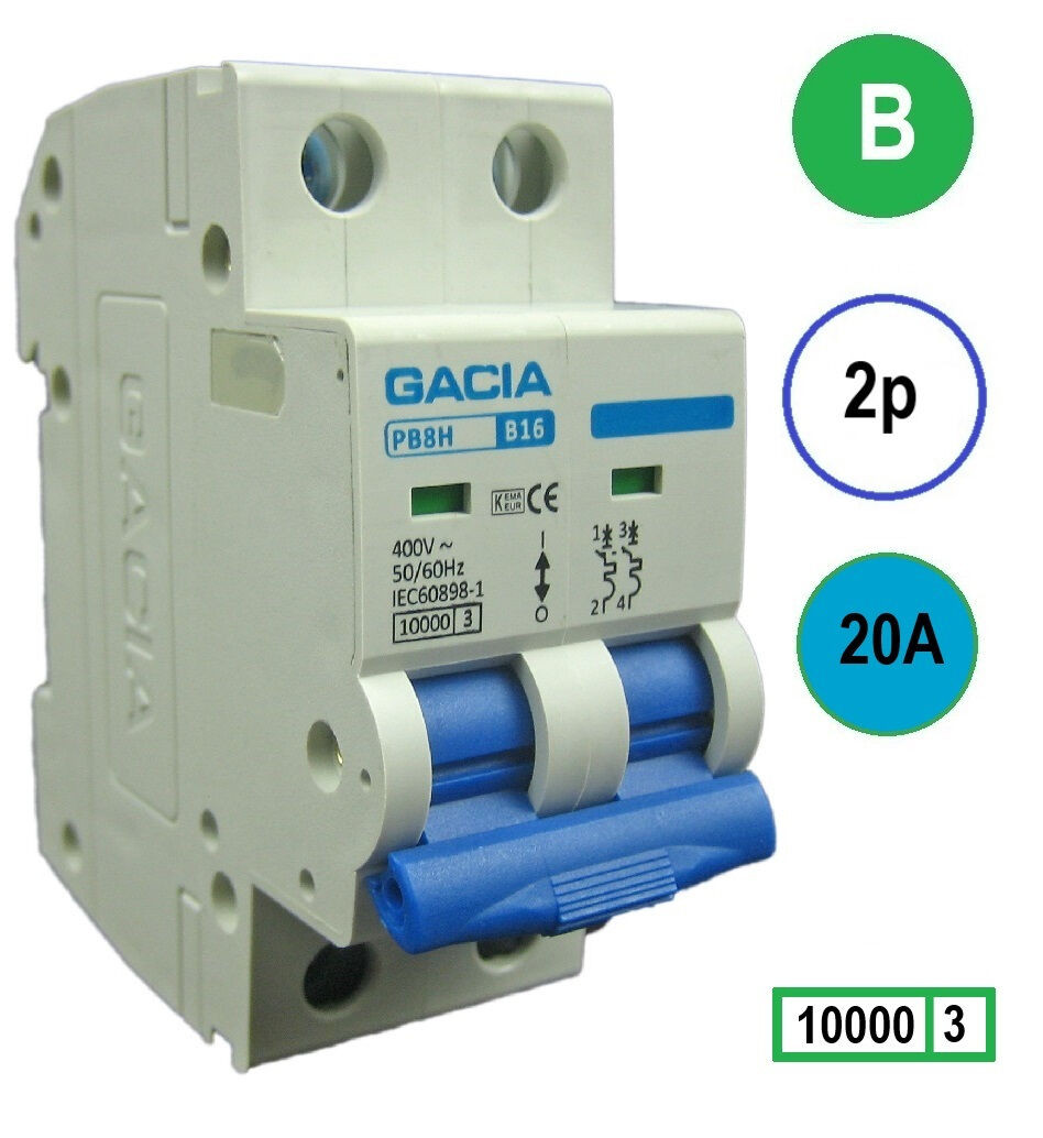 GACIA PB8H-2B20 inst. 2p B20 10kA
