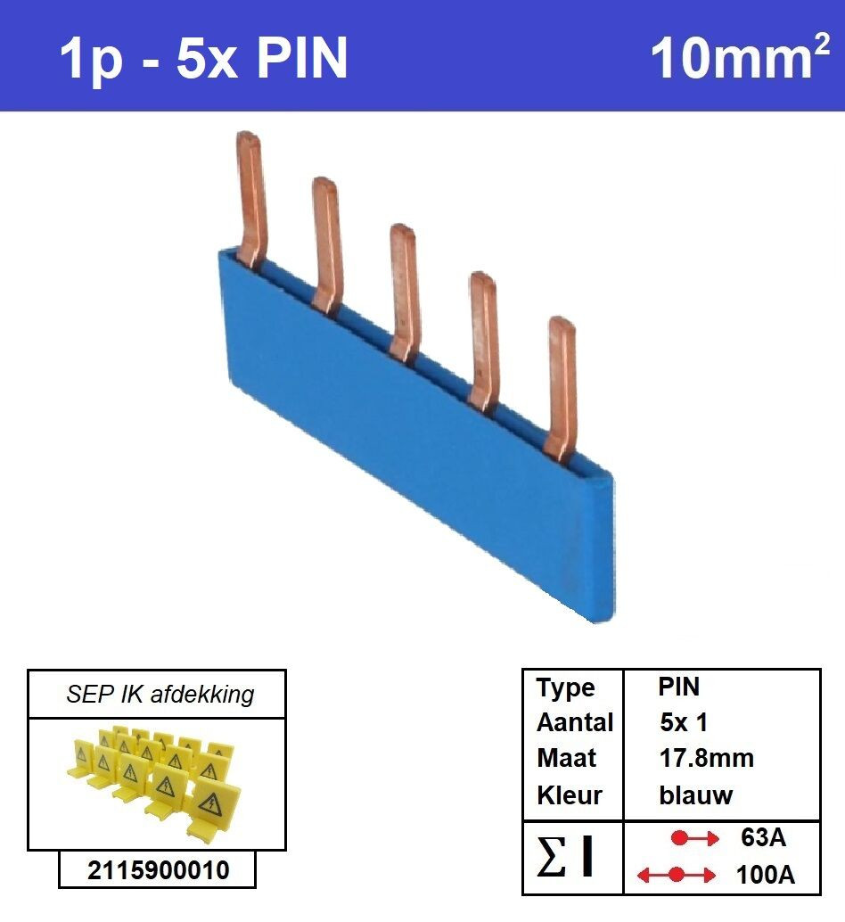 SEP P01005B00 Kam 1f PIN 5p 17,8mm blauw