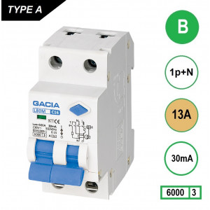 GACIA L80M aardlekautomaat 1p+n B13 30mA 