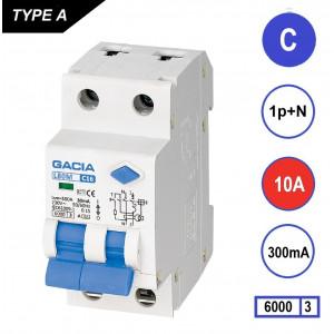 GACIA L80MA aardlekautomaat 1p+n C10 300mA 