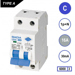 GACIA L80M aardlekautomaat 1p+n C16 30mA 