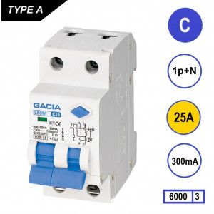 GACIA L80MA aardlekautomaat 1p+n C25 300mA 