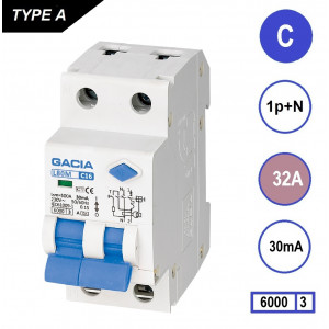 GACIA L80M aardlekautomaat 1p+n C32 30mA 