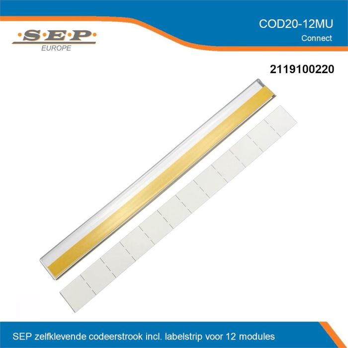 SEP Europe codeerstrook 12 modules plakstrip met labelstrip COD20-12MU 2119100220 groepenkast codering