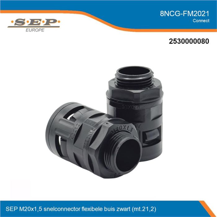SEP Connect 8NCG-FM2021 - slang wartel M20 mt.21.2 - zwart RAL9005 - overzicht