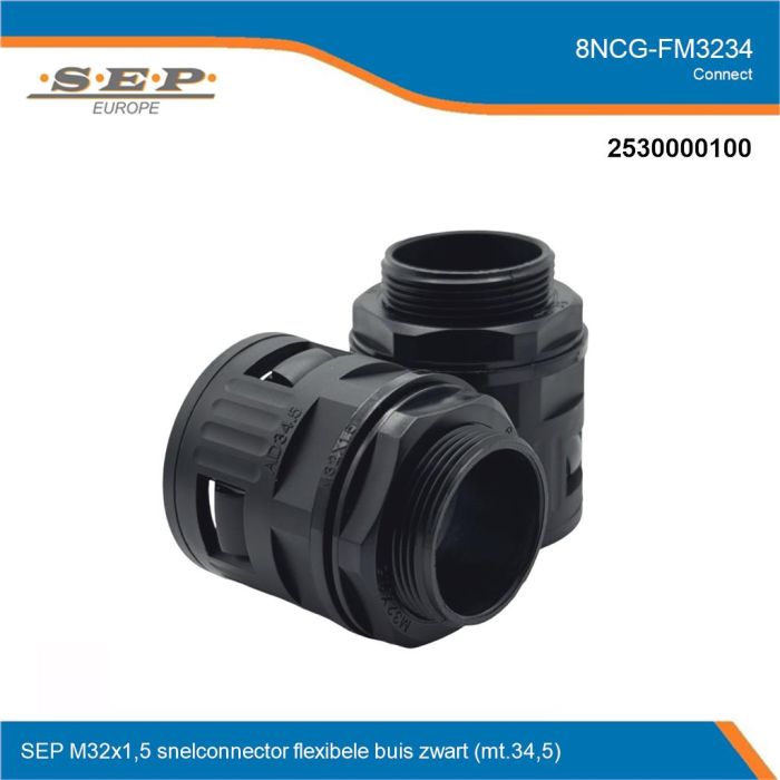 SEP Connect 8NCG-FM3234 - slang wartel M32 mt.345 - zwart RAL9005 - overzicht
