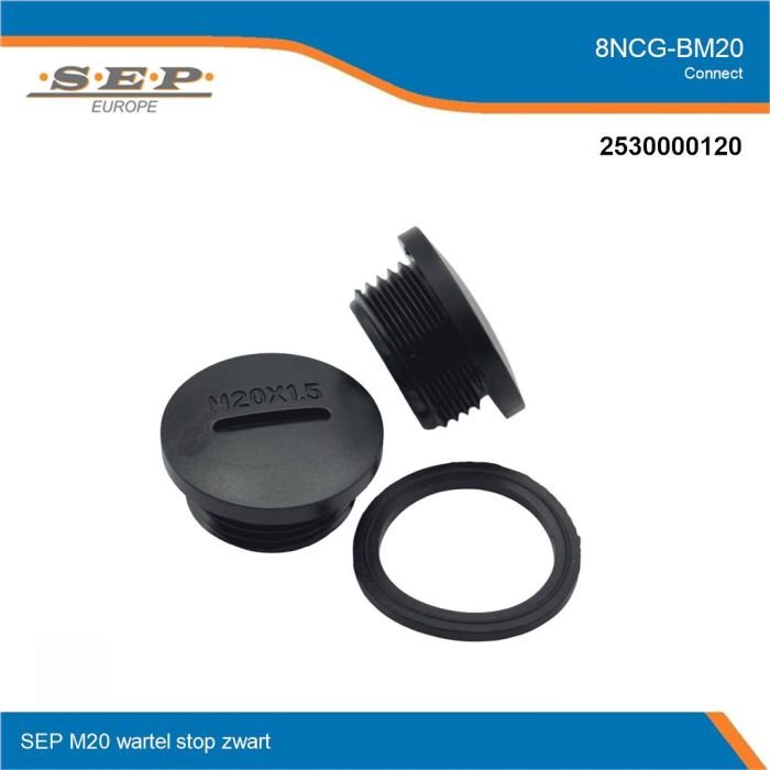 SEP Connect 8NCG-BM20 - wartel stop M20 - zwart RAL9005 - overzicht