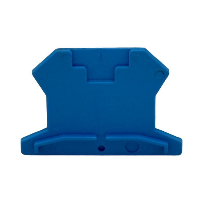 Blauwe eindplaat SEP Europe type SRK-2.5-BU-E geschikt voor SRK-1.5 en SRK-2.5 rijgklemmen - artikel 2011300300, GTIN 8718959078132 - verkrijgbaar bij Schotman Elektro B.V.