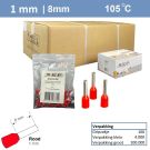 SEP Adereindhuls 1mm2 ROOD (100stk)