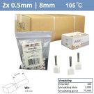 SEP Twin adereindhuls 0,5mm2 WIT (100stk)