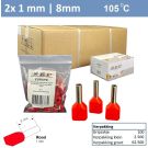 SEP Twin adereindhuls 1mm2 ROOD (100stk)