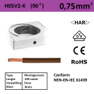 MONT.SNOER 90gr.C 0,75mm2 BRUIN (100m)