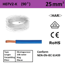 MONT.SNOER 90gr.C 25mm2 BLAUW (100m)