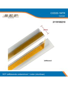 SEP Europe codeerstrook 1 meter inkortbaar plakstrip COD20-1MTR 2119100210 groepenkast codering