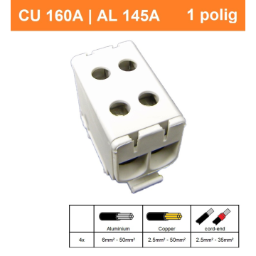 Schotman Elektro - SEP CK66 aansluitklem 2,5-50mm2 grijs