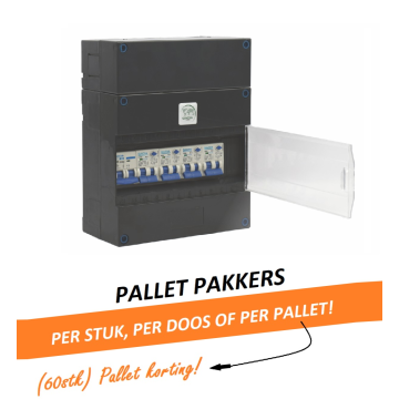 GACIA G120040 groepenkast - 1-fase, 40A hoofdschakelaar, 4 groepen aardlekautomaat met verhoogde buisinvoer