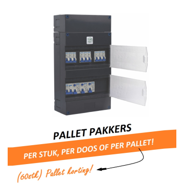 GACIA G223090 groepenkast - 1-fase, 40A hoofdschakelaar, 3 aardlekschakelaars, 9 groepen met verhoogde buisinvoer