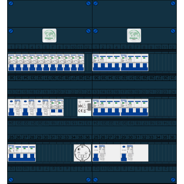 Schotman Elektro B.V. – GACIA GACK –3x ALS 2p, 2x ALS 4p, 11x INS, 4x INS 4p, kookgroep, beltrafo, 1x contactdoos