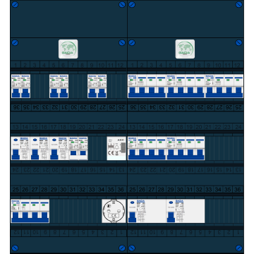 Schotman Elektro B.V. – GACIA GACK –3x ALS 2p, 2x ALS 4p, 6x INS, 5x INS 4p, kookgroep, beltrafo, 1x contactdoos