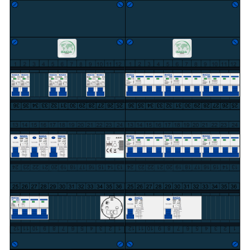 Schotman Elektro B.V. – GACIA GACK –3x ALS 2p, 2x ALS 4p, 6x INS, 6x INS 4p, beltrafo, 1x contactdoos