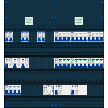 Schotman Elektro B.V. – GACIA GACK –3x ALS 2p, 2x ALS 4p, 6x INS, 6x INS 4p, 1x contactdoos