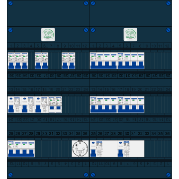 Schotman Elektro B.V. – GACIA GACK –3x ALS 2p, 2x ALS 4p, 7x INS, 4x INS 4p, kookgroep, 1x contactdoos