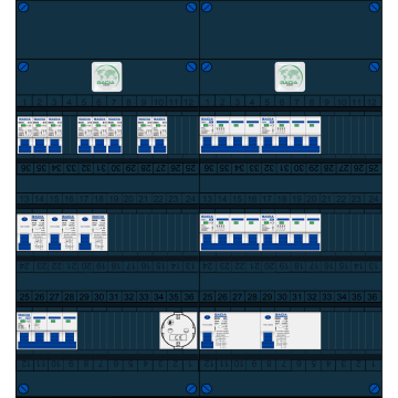 Schotman Elektro B.V. – GACIA GACK –3x ALS 2p, 2x ALS 4p, 8x INS, 4x INS 4p, 1x contactdoos