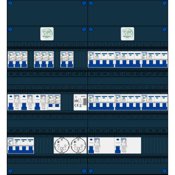 Schotman Elektro B.V. – GACIA GACK –3x ALS 2p, 2x ALS 4p, 8x INS, 6x INS 4p, kookgroep, beltrafo, 2x contactdoos