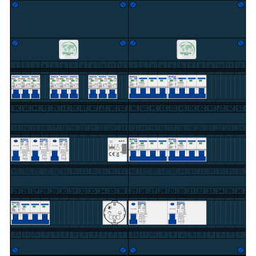 Schotman Elektro B.V. – GACIA GACK –3x ALS 2p, 2x ALS 4p, 9x INS, 4x INS 4p, beltrafo, 1x contactdoos