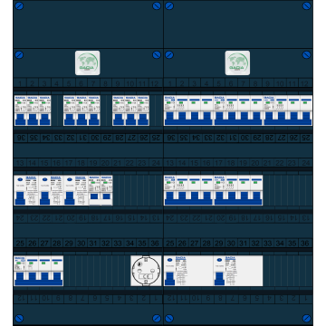 Schotman Elektro B.V. – GACIA GACK –3x ALS 2p, 2x ALS 4p, 9x INS, 5x INS 4p, kookgroep, 1x contactdoos