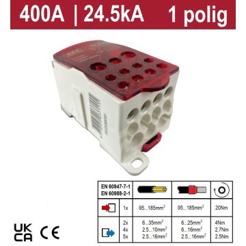 Schotman Elektro B.V. - SEP PDB-400 enkelpolig verdeelblok