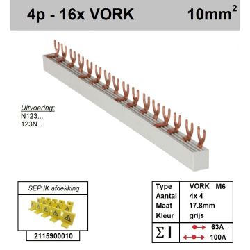 Schotman Elektro - SEP aansluitrail 4 fase VORK 4x4 aansluitingen 17.8mm