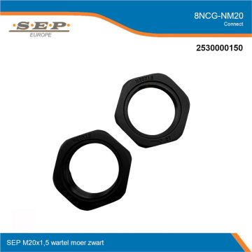 SEP Connect 8NCG-NM20 - wartel moer M20 - zwart RAL9005 - overzicht