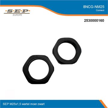 SEP Connect 8NCG-M25 - wartel moer M25 - zwart RAL9005 - overzicht