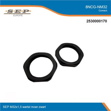 SEP Connect 8NCG-M32 - wartel moer - zwart RAL9005 - overzicht