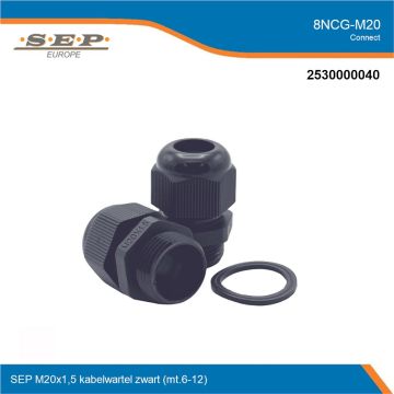 SEP Connect 8NCG-M20 - kabel wartel M20x1,5 mt.6-12 - zwart RAL9005 - overzicht