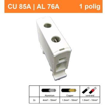 Schotman Elektro - SEP CK60 aansluitklem 1,5-16mm2 grijs