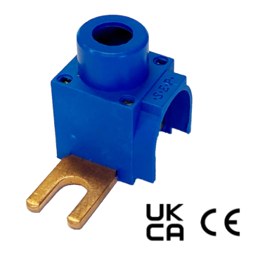 Schotman Elektro B.V. - SEP SPS-B5015 aansluitklem 1x50mm2, vork, zij aansluiting, blauw